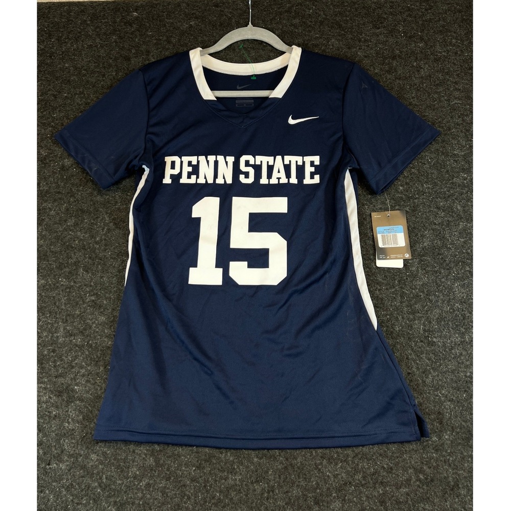Nike Penn State Jersey Womens M Blue Lacrosse Dri Fit Swoosh NCAA Sample 707104